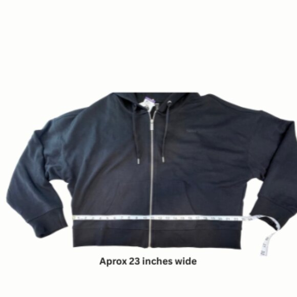 DKNY Cropped  Black  Zip Up Hoodie - Picture 4 of 8